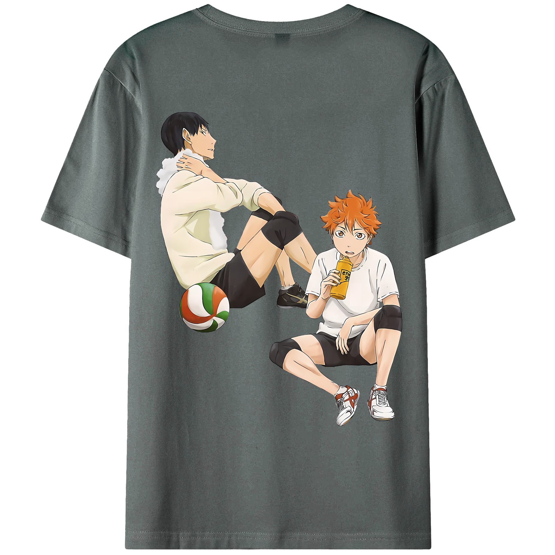 （画像用） ハイキュー!! Haikyu!! 綿100％ メンズ半袖Tシャツ（バックプリント） 通気性